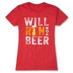 Women's Everyday Runners Tee - Will Run For Beer -goneforarun Sales 2023 tr 43262 RED