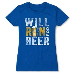 Women's Everyday Runners Tee - Will Run For Beer -goneforarun Sales 2023 tr 43262 ROYAL