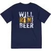 Men's Running Short Sleeve Performance Tee - Will Run For Beer 1 Men's Running Short Sleeve Performance Tee - Will Run For Beer -goneforarun Sales 2023 tr 43265 NAVY FLAT