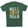 Running Short Sleeve T- Shirt - Will Run For Beer -goneforarun Sales 2023 tr 43266 FORESTGREEN FLAT