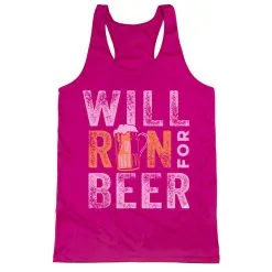 Women's Racerback Performance Tank Top - Will Run For Beer -goneforarun Sales 2023 tr 43269 PINK MAIN