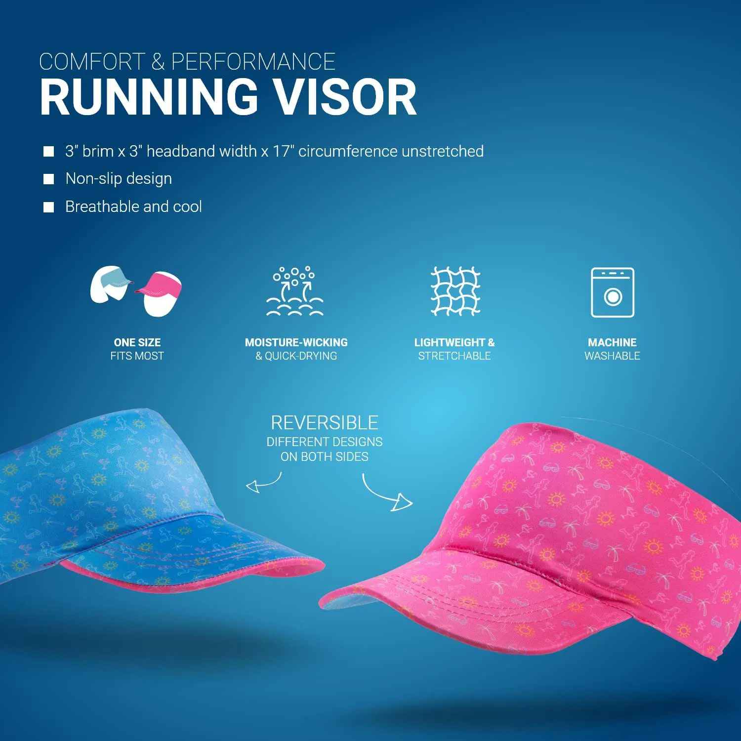Running Comfort Performance Visor - Summer Vibes 4 Running Comfort Performance Visor - Summer Vibes - Image 2
