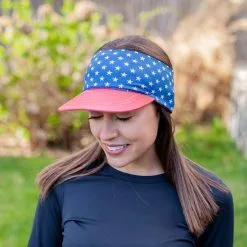 Running Comfort Performance Visor - Red, White & Blue -goneforarun Sales 2023 tr 43290 LIFESTYLE FEMALE 2