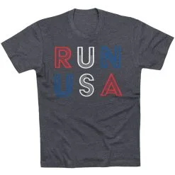 Running Short Sleeve T-Shirt - Run USA -goneforarun Sales 2023 tr 43430 CHARCOAL FLAT