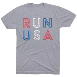 Running Short Sleeve T-Shirt - Run USA -goneforarun Sales 2023 tr 43430 GRAY FLAT