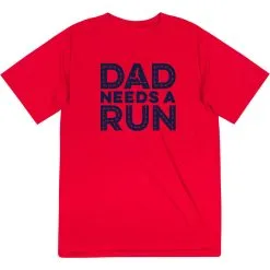 Men's Running Short Sleeve Performance Tee - Dad Needs A Run -goneforarun Sales 2023 tr 43438 RED MAIN