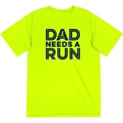 Men's Running Short Sleeve Performance Tee - Dad Needs A Run -goneforarun Sales 2023 tr 43438 SAFETYYELLOW MAIN