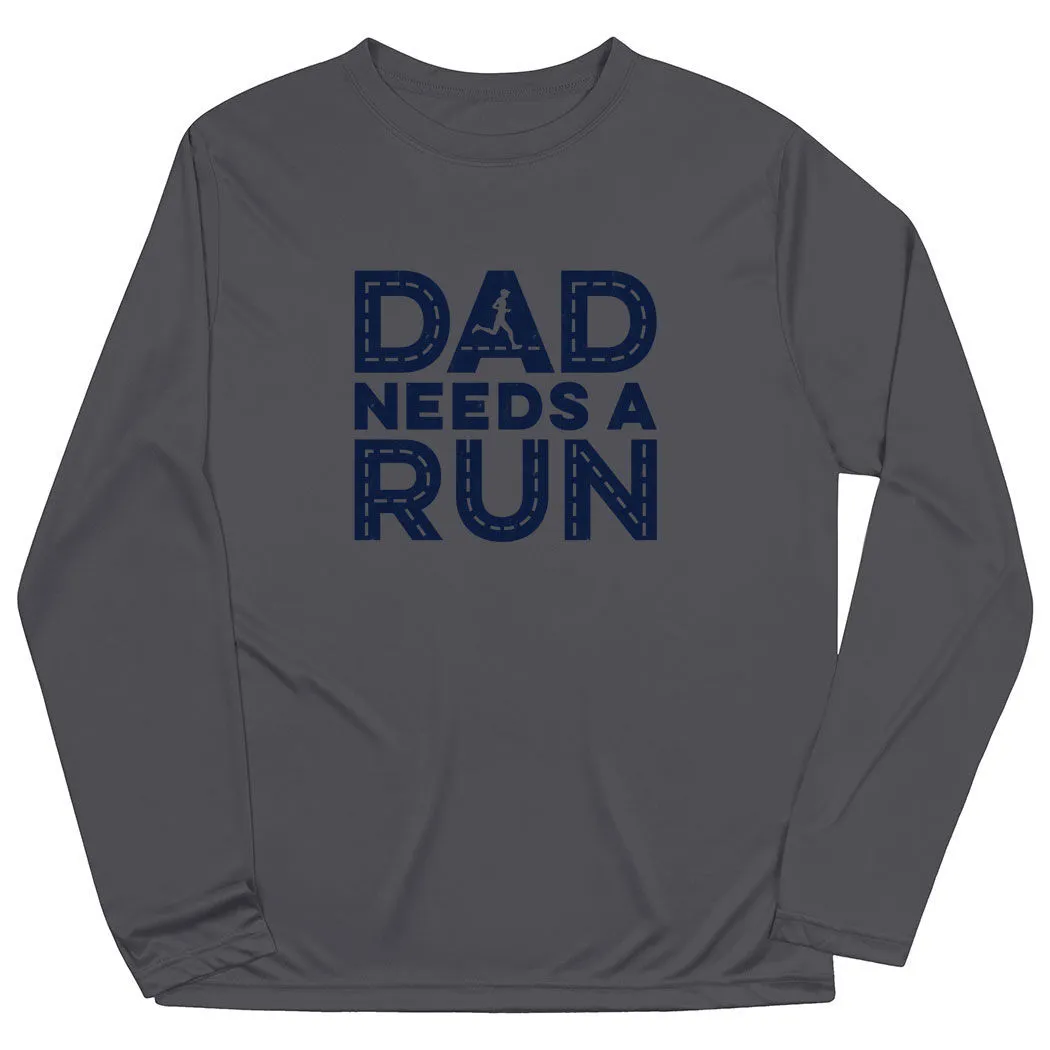 Men's Running Long Sleeve Performance Tee - Dad Needs A Run 7 Men's Running Long Sleeve Performance Tee - Dad Needs A Run - Image 5