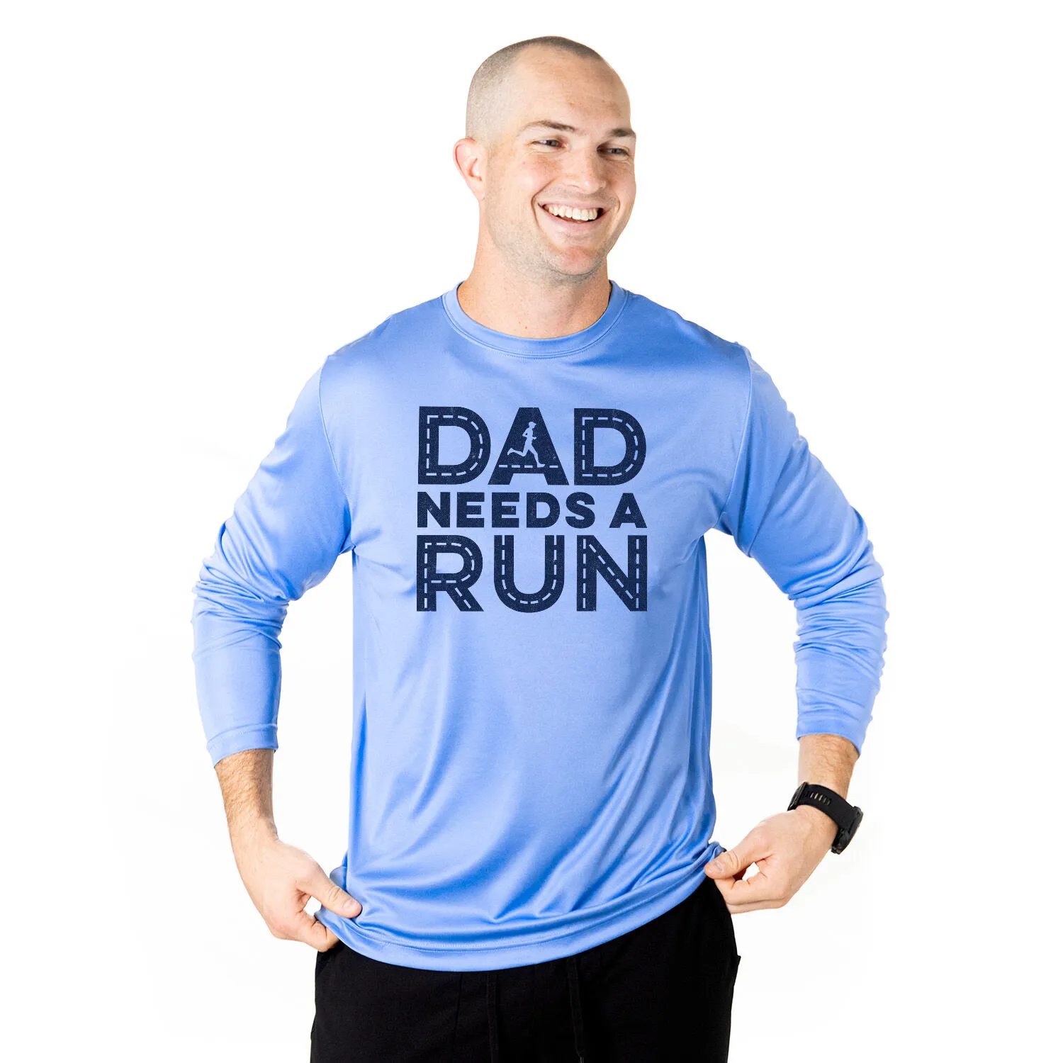 Men's Running Long Sleeve Performance Tee - Dad Needs A Run 4 Men's Running Long Sleeve Performance Tee - Dad Needs A Run - Image 2