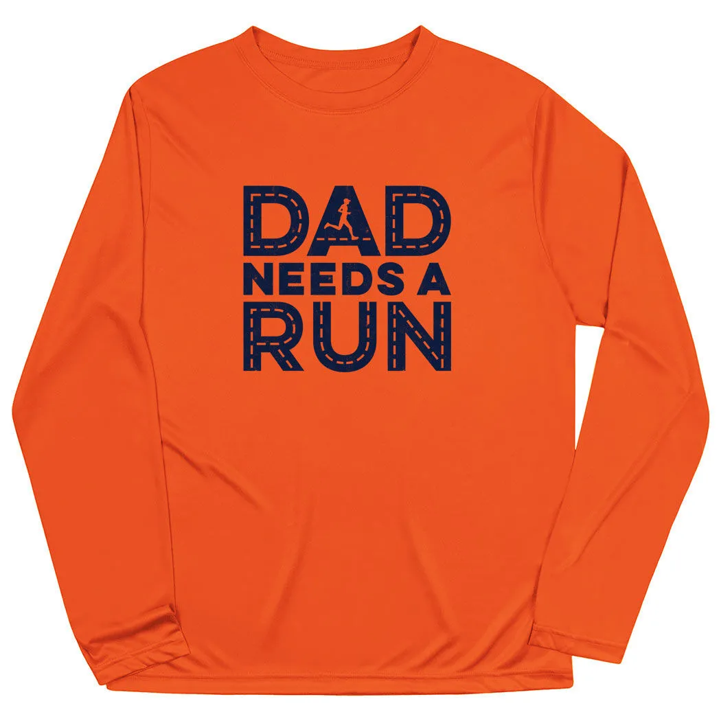 Men's Running Long Sleeve Performance Tee - Dad Needs A Run 8 Men's Running Long Sleeve Performance Tee - Dad Needs A Run - Image 6