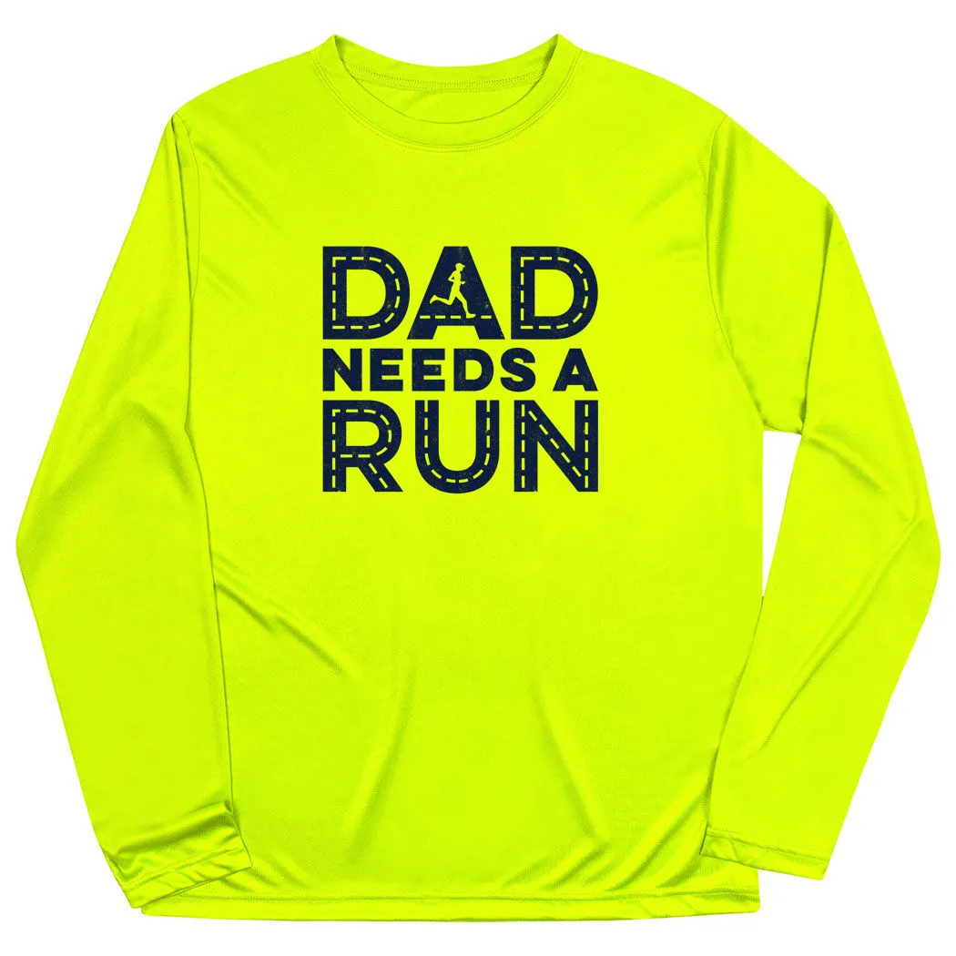 Men's Running Long Sleeve Performance Tee - Dad Needs A Run 10 Men's Running Long Sleeve Performance Tee - Dad Needs A Run - Image 8