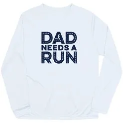 Men's Running Long Sleeve Performance Tee - Dad Needs A Run 19 Men's Running Long Sleeve Performance Tee - Dad Needs A Run -goneforarun Sales 2023 tr 43440 WHITE MAIN