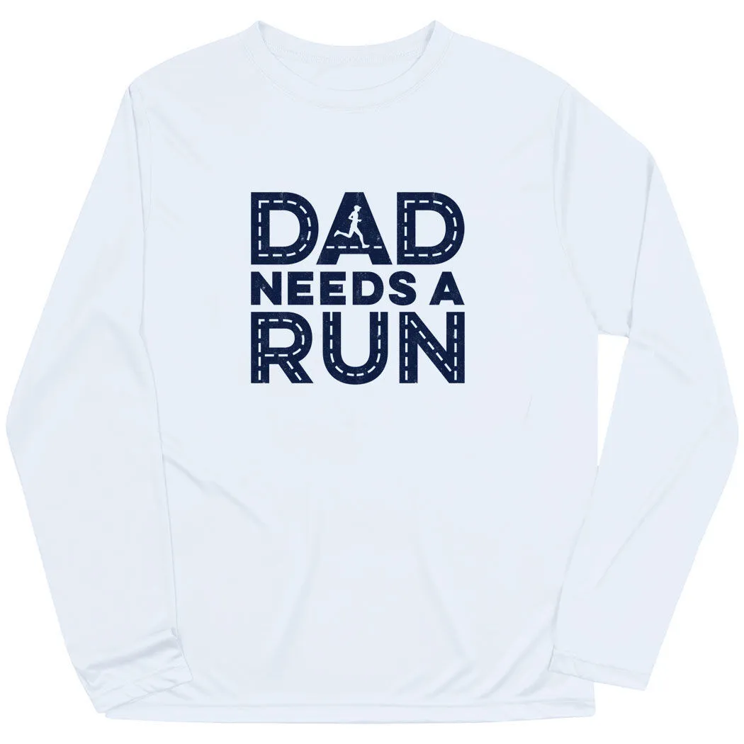 Men's Running Long Sleeve Performance Tee - Dad Needs A Run 11 Men's Running Long Sleeve Performance Tee - Dad Needs A Run - Image 9