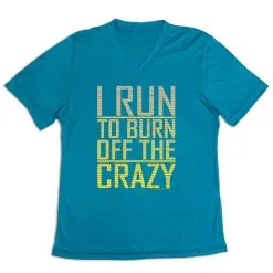 Women's Short Sleeve Tech Tee - I Run To Burn Off The Crazy -goneforarun Sales 2023 tr 43476 LIGHTBLUE MAIN