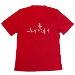 Women's Short Sleeve Tech Tee - Heart Beat Female Runner
