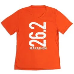Women's Short Sleeve Tech Tee - 26.2 Marathon Vertical -goneforarun Sales 2023 tr 43487 ORANGE MAIN