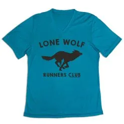 Women's Short Sleeve Tech Tee - Run Club Lone Wolf -goneforarun Sales 2023 tr 43489 LIGHTBLUE MAIN