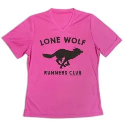 Women's Short Sleeve Tech Tee - Run Club Lone Wolf -goneforarun Sales 2023 tr 43489 PINK MAIN