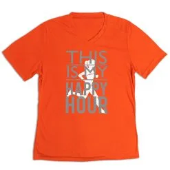 Women's Short Sleeve Tech Tee - This Is My Happy Hour -goneforarun Sales 2023 tr 43490 ORANGE MAIN