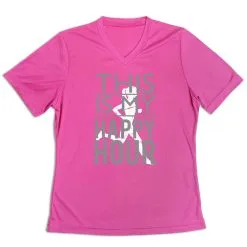 Women's Short Sleeve Tech Tee - This Is My Happy Hour -goneforarun Sales 2023 tr 43490 PINK MAIN