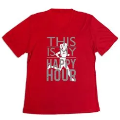 Women's Short Sleeve Tech Tee - This Is My Happy Hour -goneforarun Sales 2023 tr 43490 RED MAIN