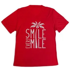 Women's Short Sleeve Tech Tee - Smile Every Mile 20 Women's Short Sleeve Tech Tee - Smile Every Mile -goneforarun Sales 2023 tr 43505 RED MAIN