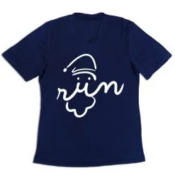 Women's Short Sleeve Tech Tee - Santa Run Face -goneforarun Sales 2023 tr 43507 NAVY MAIN