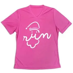 Women's Short Sleeve Tech Tee - Santa Run Face -goneforarun Sales 2023 tr 43507 PINK MAIN