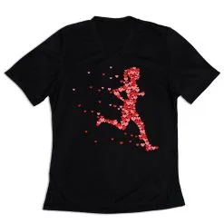 Women's Short Sleeve Tech Tee - Heartfelt Runner Girl -goneforarun Sales 2023 tr 43508 BLACK MAIN