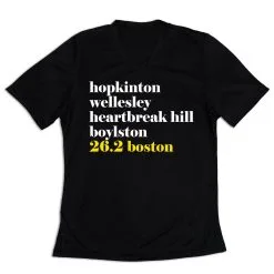 Women's Short Sleeve Tech Tee - Run Mantra - Boston -goneforarun Sales 2023 tr 43518 BLACK MAIN