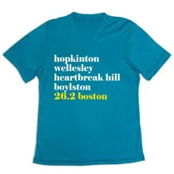 Women's Short Sleeve Tech Tee - Run Mantra - Boston -goneforarun Sales 2023 tr 43518 LIGHTBLUE MAIN