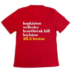 Women's Short Sleeve Tech Tee - Run Mantra - Boston -goneforarun Sales 2023 tr 43518 RED MAIN