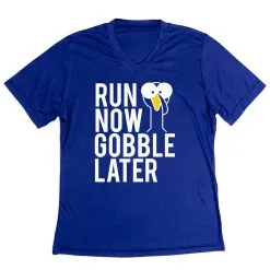 Women's Short Sleeve Tech Tee - Run Now Gobble Later (Bold) -goneforarun Sales 2023 tr 43529 ROYAL MAIN