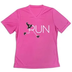 Women's Short Sleeve Tech Tee - Let's Run For Halloween -goneforarun Sales 2023 tr 43531 PINK MAIN