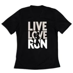 Women's Short Sleeve Tech Tee - Live Love Run Silhouette -goneforarun Sales 2023 tr 43535 BLACK MAIN
