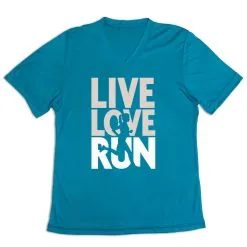 Women's Short Sleeve Tech Tee - Live Love Run Silhouette -goneforarun Sales 2023 tr 43535 LIGHTBLUE MAIN