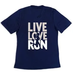 Women's Short Sleeve Tech Tee - Live Love Run Silhouette -goneforarun Sales 2023 tr 43535 NAVY MAIN