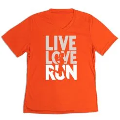 Women's Short Sleeve Tech Tee - Live Love Run Silhouette -goneforarun Sales 2023 tr 43535 ORANGE MAIN