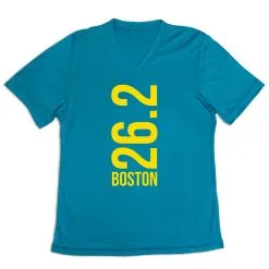 Women's Short Sleeve Tech Tee - Boston 26.2 Vertical -goneforarun Sales 2023 tr 43541 LIGHTBLUE MAIN