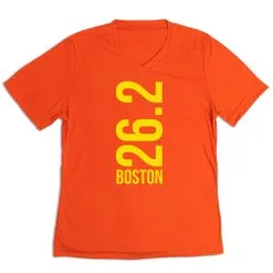 Women's Short Sleeve Tech Tee - Boston 26.2 Vertical -goneforarun Sales 2023 tr 43541 ORANGE MAIN