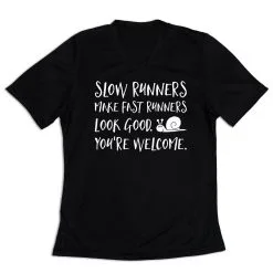 Women's Short Sleeve Tech Tee - Slow Runners 14 Women's Short Sleeve Tech Tee - Slow Runners -goneforarun Sales 2023 tr 43542 BLACK MAIN
