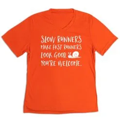Women's Short Sleeve Tech Tee - Slow Runners 17 Women's Short Sleeve Tech Tee - Slow Runners -goneforarun Sales 2023 tr 43542 ORANGE MAIN