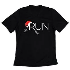 Women's Short Sleeve Tech Tee - Let's Run For Christmas -goneforarun Sales 2023 tr 43544 BLACK MAIN