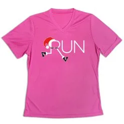 Women's Short Sleeve Tech Tee - Let's Run For Christmas -goneforarun Sales 2023 tr 43544 PINK MAIN