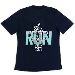 Women's Short Sleeve Tech Tee - She Believed She Could So She Did 13.1 -goneforarun Sales 2023 tr 43546 NAVY MAIN