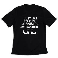 Women's Short Sleeve Tech Tee - Running's My Favorite (Simple) -goneforarun Sales 2023 tr 43564 BLACK MAIN