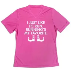 Women's Short Sleeve Tech Tee - Running's My Favorite (Simple) -goneforarun Sales 2023 tr 43564 PINK MAIN