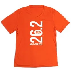 Women's Short Sleeve Tech Tee - New York City 26.2 Vertical -goneforarun Sales 2023 tr 43565 ORANGE MAIN