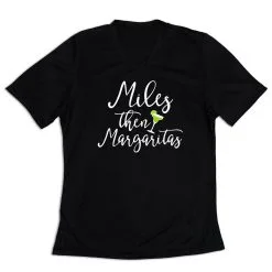 Women's Short Sleeve Tech Tee - Miles Then Margaritas -goneforarun Sales 2023 tr 43568 BLACK MAIN