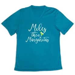 Women's Short Sleeve Tech Tee - Miles Then Margaritas -goneforarun Sales 2023 tr 43568 LIGHTBLUE MAIN